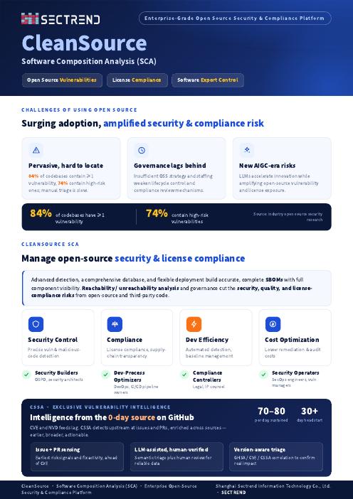 CleanSource SCA Flyer EN